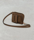 BUCKLE CARD HOLDER WITH STRAP MOCHA