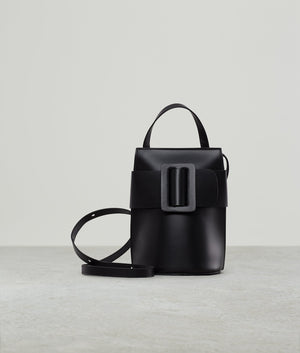 BUCKLE TALL POUCH LEATHER BUCKLE BLACK