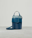 BUCKLE TALL POUCH COLOR BLOCK BLUE TONAL
